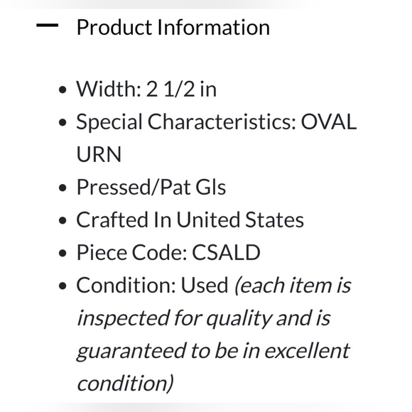 Vntg "Mount Vernon" 2 1/2" Oval Urn / Salt Dip / Cellar by Cambridge Ohio - Picture 8 of 11